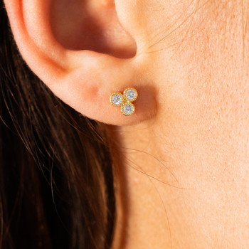 Geelgouden oorbellen met zirkonia's