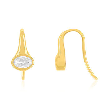 Geelgouden oorbellen met zirkonia's