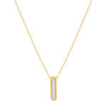 Collier plaqué or jaune et zirconias 45cm - vue 1