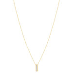 Necklace yellow gold plated and zirconias 45cm - view 2