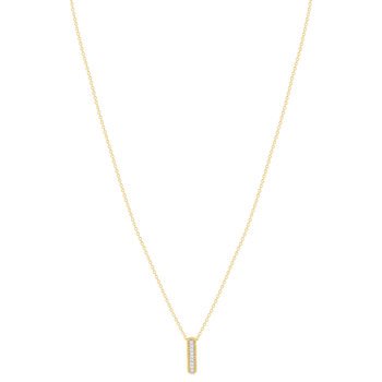 Collier plaqué or jaune et zirconias 45cm