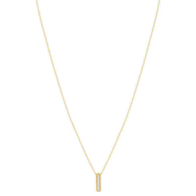 Collier plaqué or jaune et zirconias 45cm - vue 2