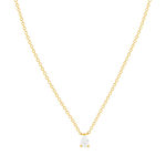 Collier plaqué or jaune et zirconias 45cm - vue 1
