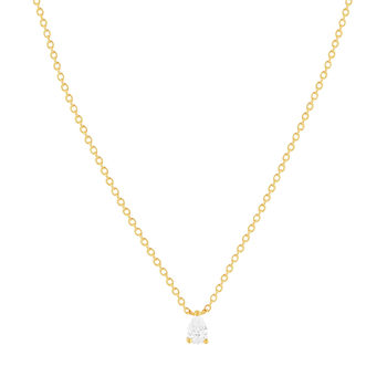 Collier plaqué or jaune et zirconias 45cm