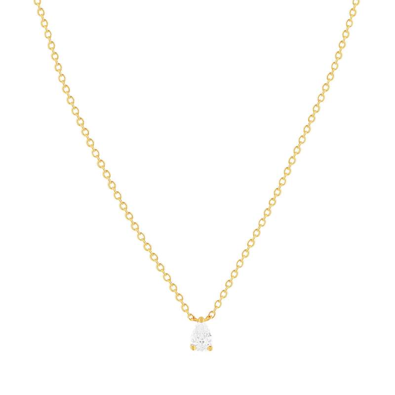 Collier plaqué or jaune et zirconias 45cm - vue 1