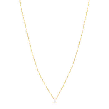 Collier plaqué or jaune et zirconias 45cm