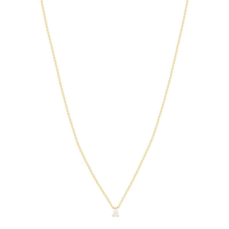 Collier plaqué or jaune et zirconias 45cm - vue 2
