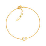 Bracelet plaqué or jaune et zirconias 19cm - vue 1