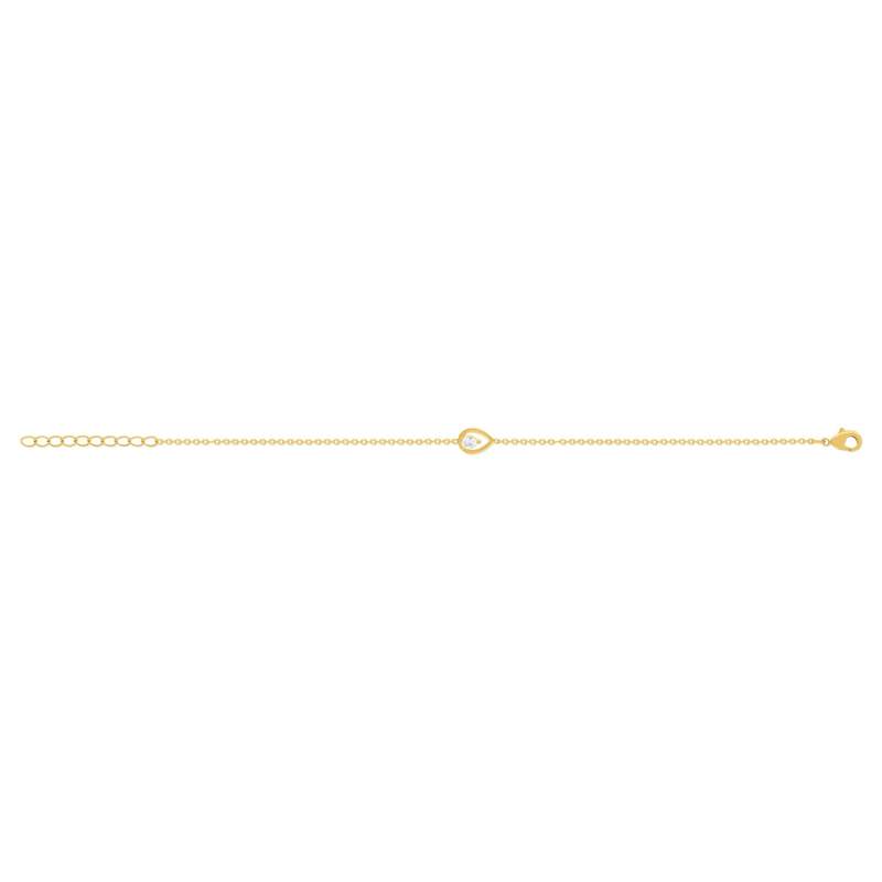 Bracelet plaqué or jaune et zirconias 19cm - vue 2