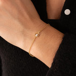 Bracelet plaqué or jaune et zirconias 19cm - vue porté 1