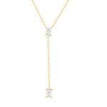 45cm yellow gold-plated necklace with cubic zirconia - view 1