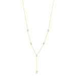 Necklace yellow gold plated and zirconias 45cm - view 2