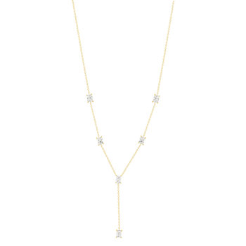 Collier plaqué or jaune et zirconias 45cm