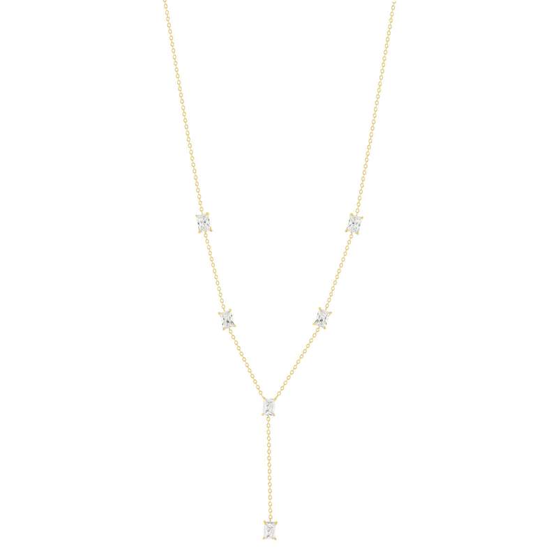 Collier plaqué or jaune et zirconias 45cm - vue 2