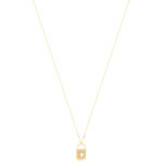 Padlock and zirconia necklace 45cm - view 2