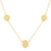 Collier plaqué or jaune et zirconias45cm - vue V1