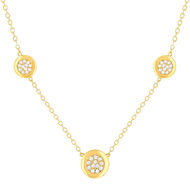 Collier plaqué or jaune et zirconias45cm