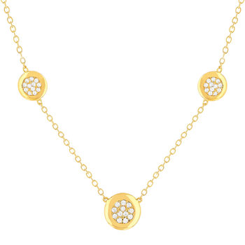 Collier plaqué or jaune et zirconias45cm