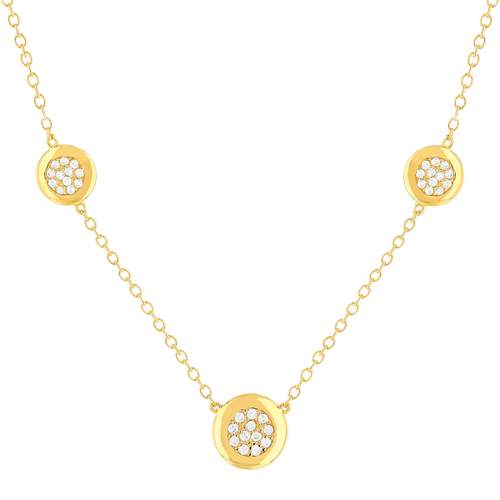Collier plaqué or jaune et zirconias45cm