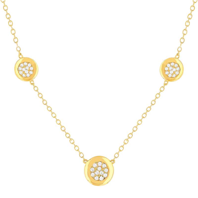 Collier plaqué or jaune et zirconias45cm - vue 1