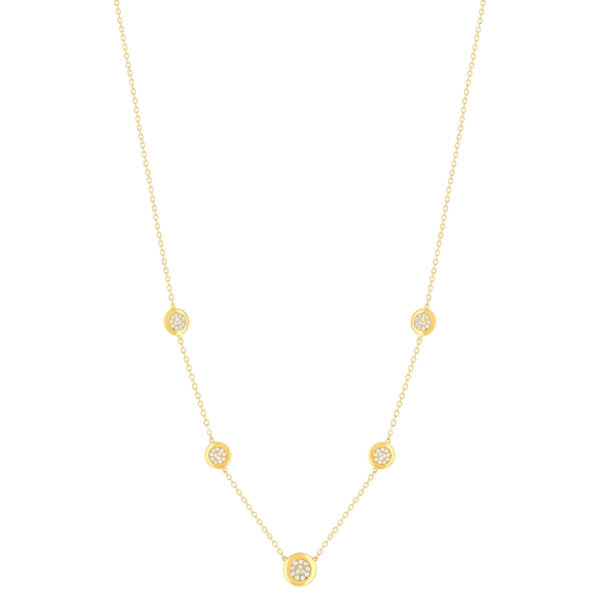 Collier plaqué or jaune et zirconias45cm - vue 2