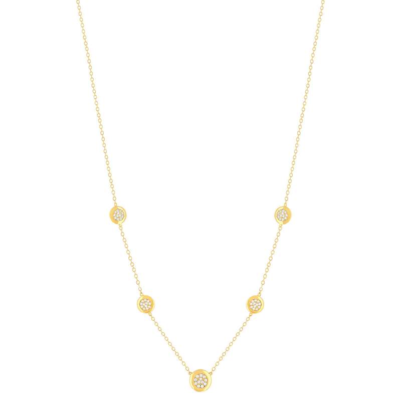 Collier plaqué or jaune et zirconias45cm - vue 2
