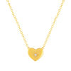 Collier plaqué or jaune coeur et zirconias 45cm - vue V1