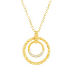 Collier plaqué or jaune et zirconias 45cm - vue 1