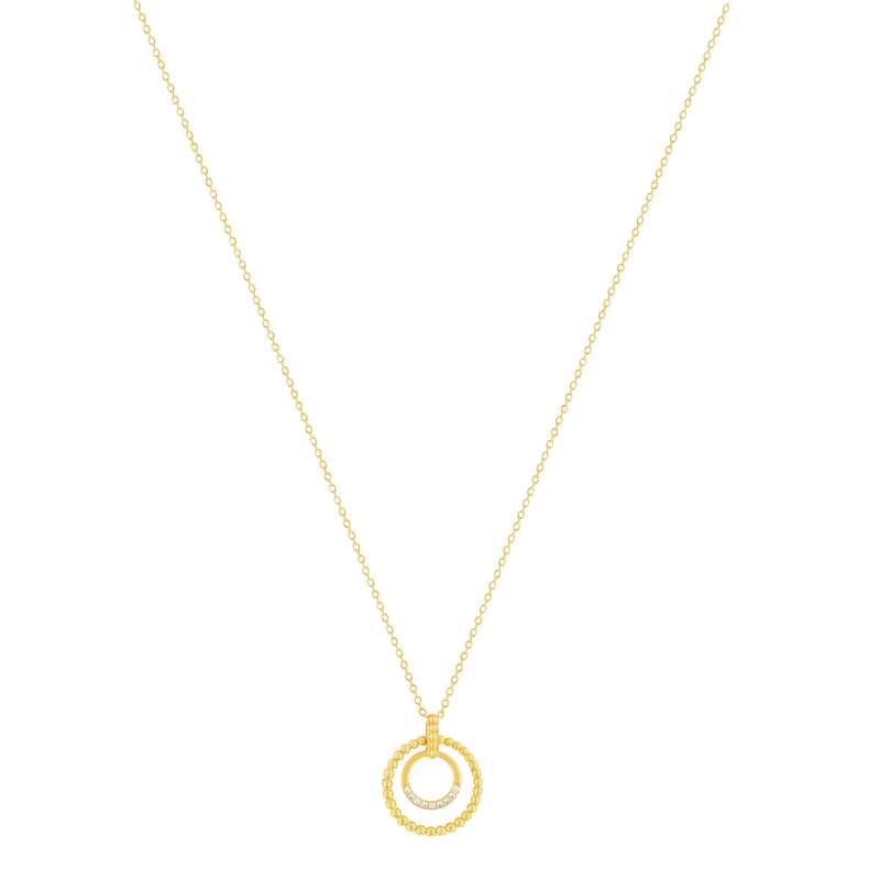 Collier plaqué or jaune et zirconias 45cm - vue 2