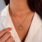 Collier plaqué or jaune et zirconias 45cm - vue porté 1