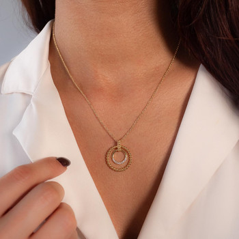 Collier plaqué or jaune et zirconias 45cm