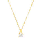 Collier plaqué or jaune et zirconias 45cm - vue 1
