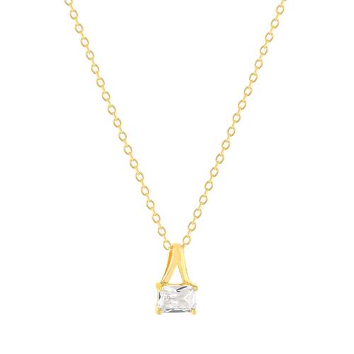 Collier plaqué or jaune et zirconias 45cm