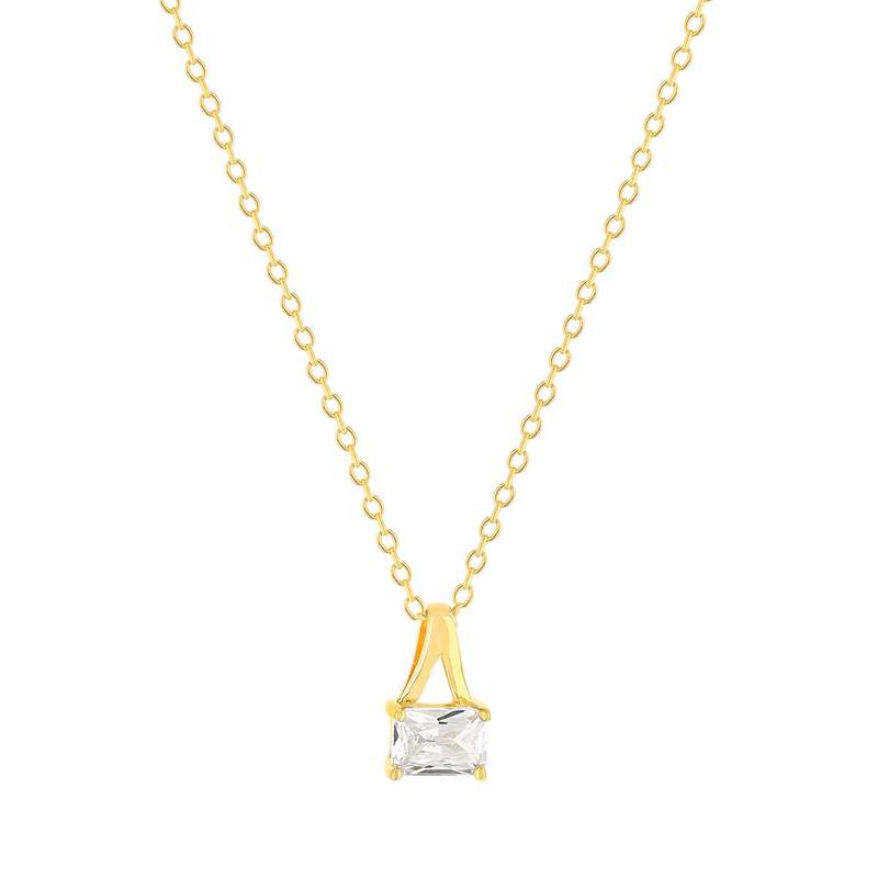 Collier plaqué or jaune et zirconias 45cm - vue 1