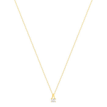 Collier plaqué or jaune et zirconias 45cm