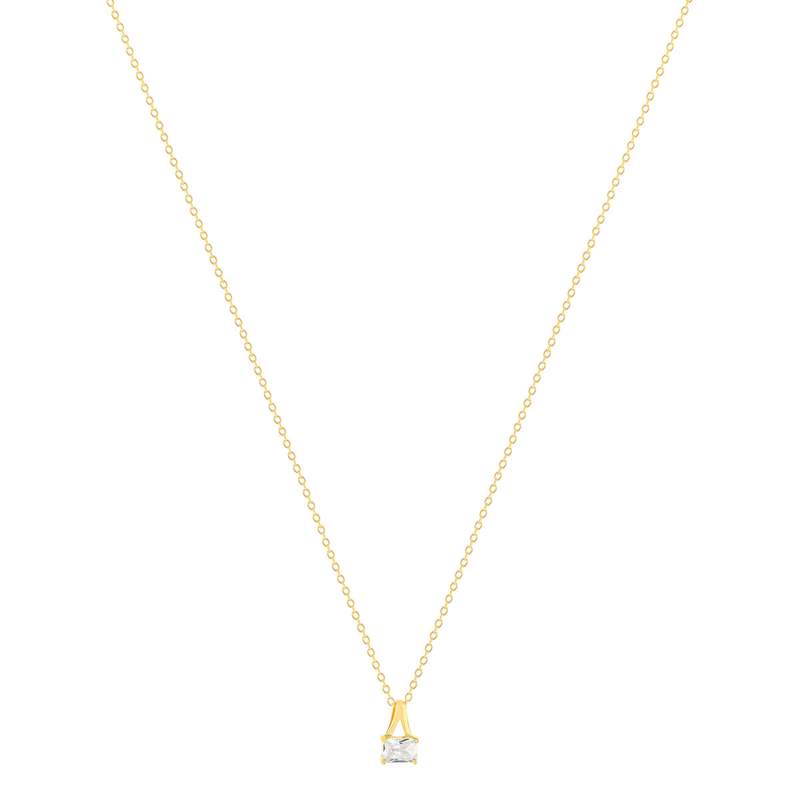 Collier plaqué or jaune et zirconias 45cm - vue 2