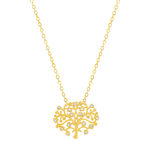 Collier plaqué or jaune arbre de vie et zirconias45cm - vue 1