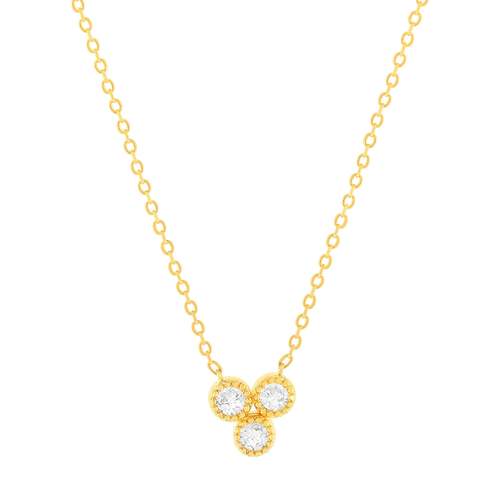 Collier plaqué or jaune et zirconias 45cm
