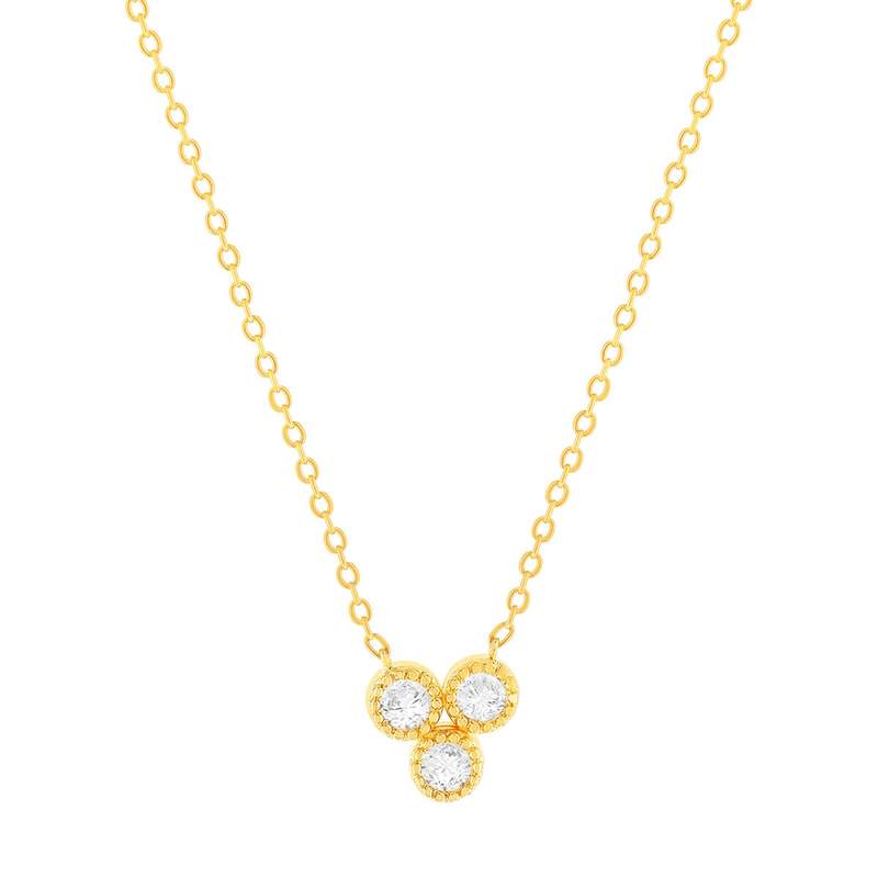 Collier plaqué or jaune et zirconias 45cm - vue 1