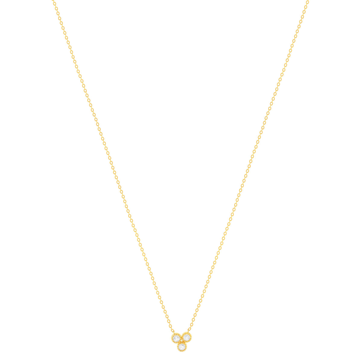 Collier plaqué or jaune et zirconias 45cm - vue 2