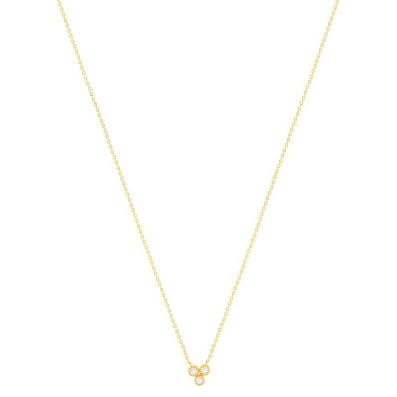 Collier plaqué or jaune et zirconias 45cm - vue 2