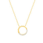 Collier plaqué or jaune et zirconias 45cm - vue 1