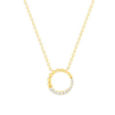 Collier plaqué or jaune et zirconias 45cm