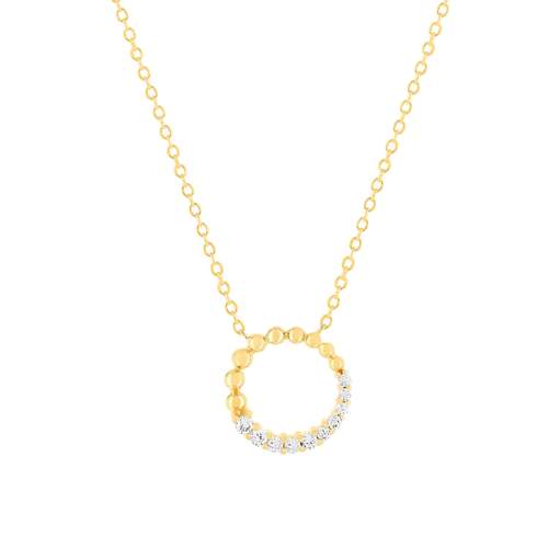 Necklace yellow gold plated and zirconias 45cm