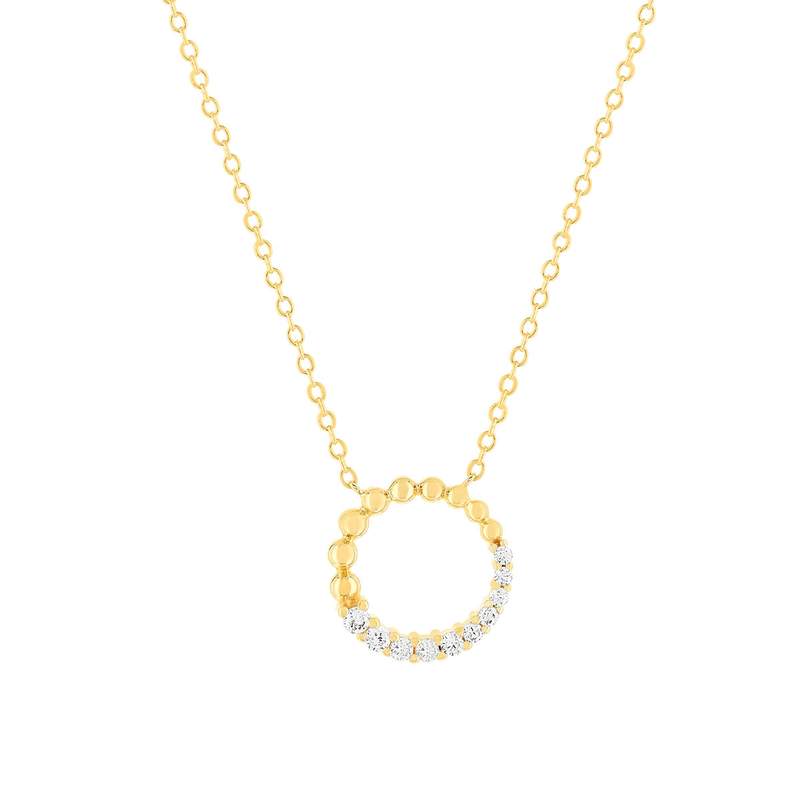 Collier plaqué or jaune et zirconias 45cm - vue 1