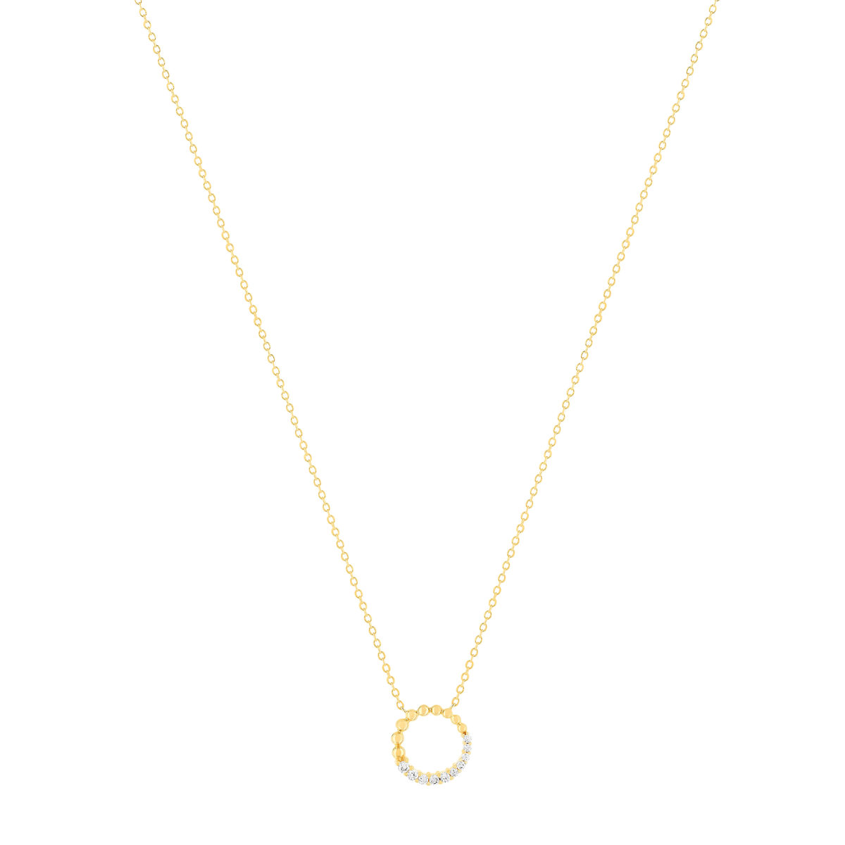 Collier plaqué or jaune et zirconias 45cm - vue 2