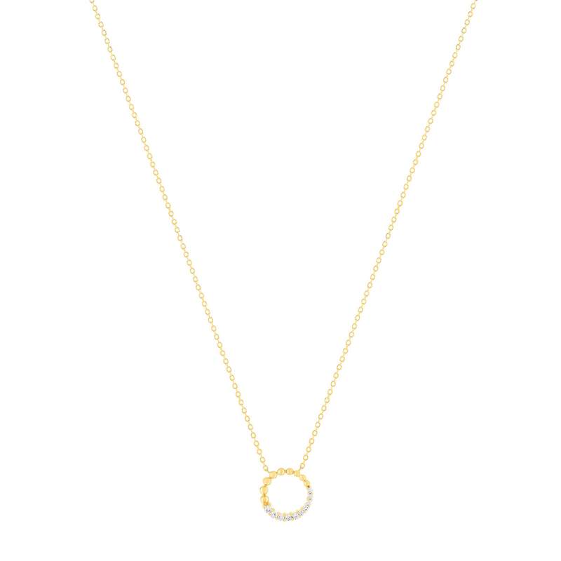 Collier plaqué or jaune et zirconias 45cm - vue 2