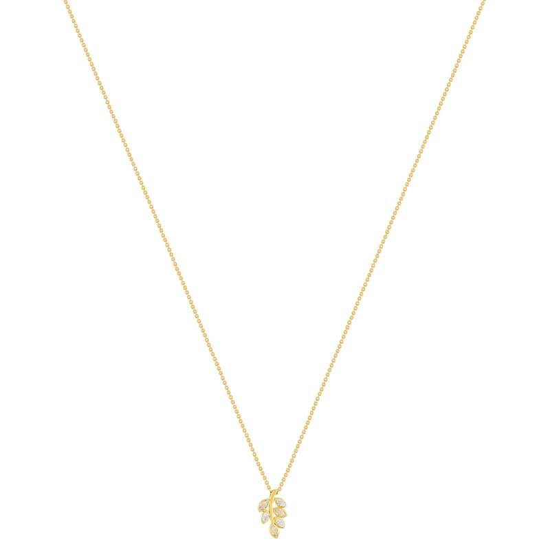 Collier plaqué or jaune feuille et zirconias45cm - vue 2
