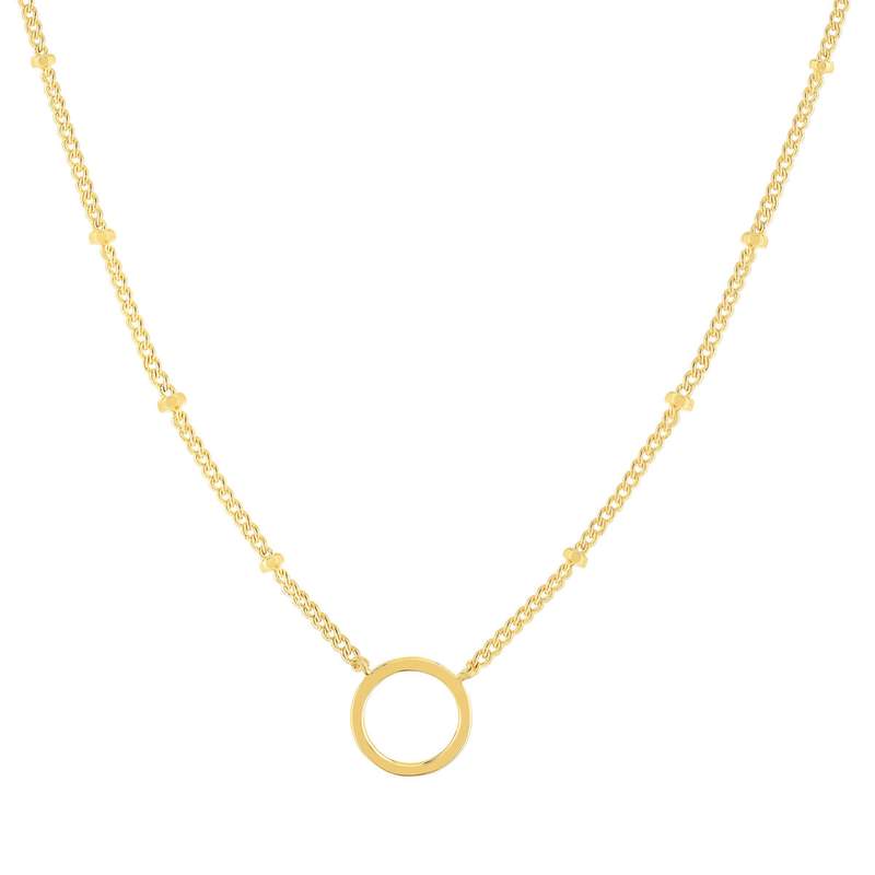 45 cm round yellow gold-plated necklace - view 1