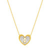 Collier plaqué or jaune coeur et zirconias 45cm - vue V1